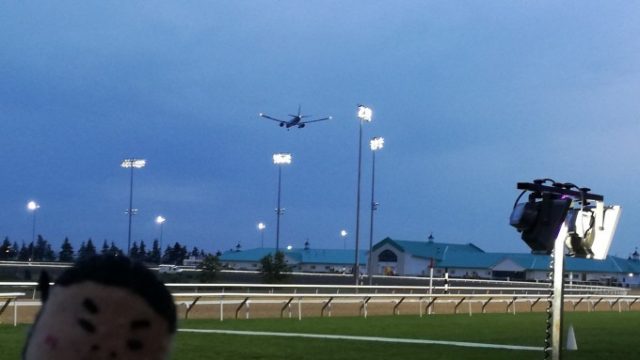 飛行機がすぐ上を通るWoodbine競馬場